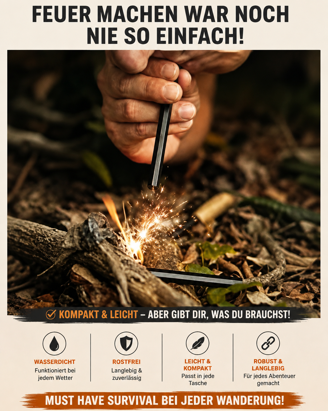 🥾 Outdoor Survival Mini-Kit – Das Must-have für jede Wanderung