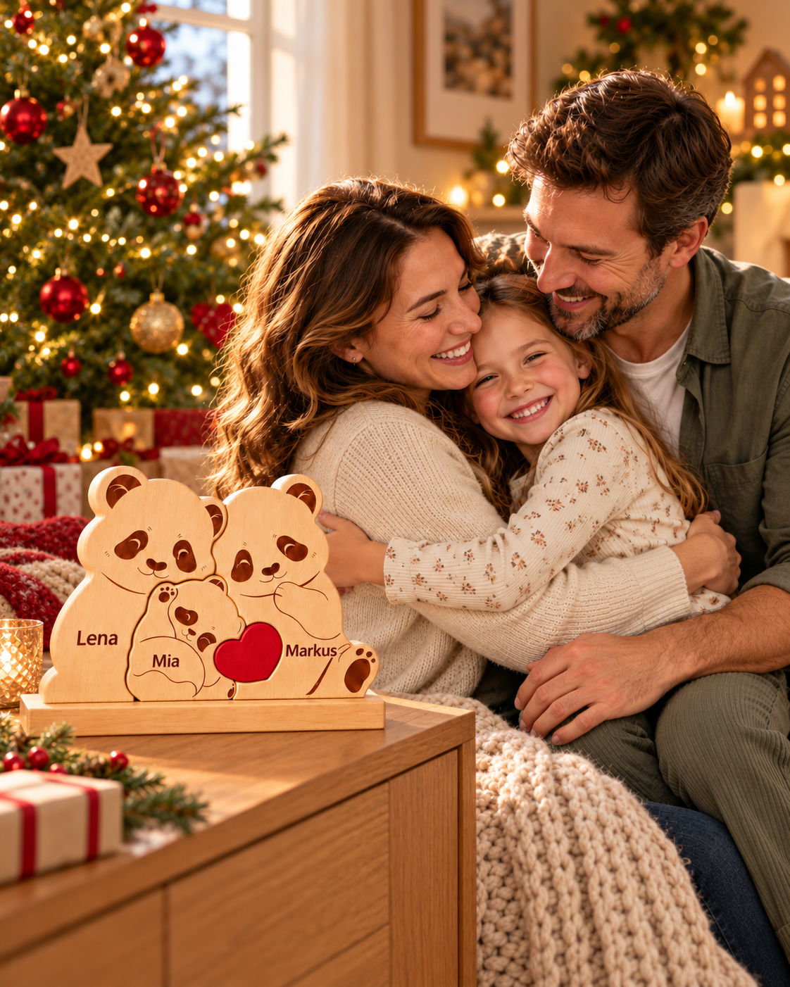 Ein Herz, das uns verbindet ❤️ Personalisiertes Familienpuzzle aus Holz – Ein liebevolles Geschenk voller Erinnerungen