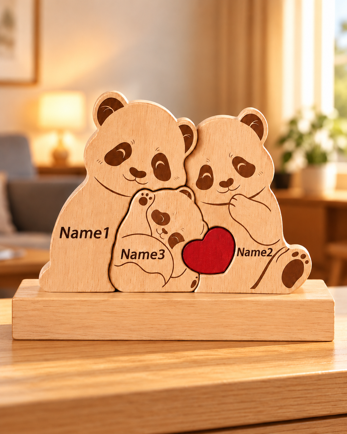 Personalisiertes Bären-Holzpuzzle mit Namen – Ein Stück Familie, das für immer verbindet ❤️