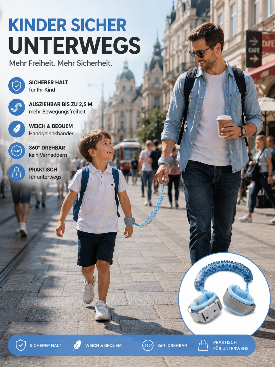 SicherBand™ – Sicherheitsarmband für Kleinkinder mit Schlüsselschloss