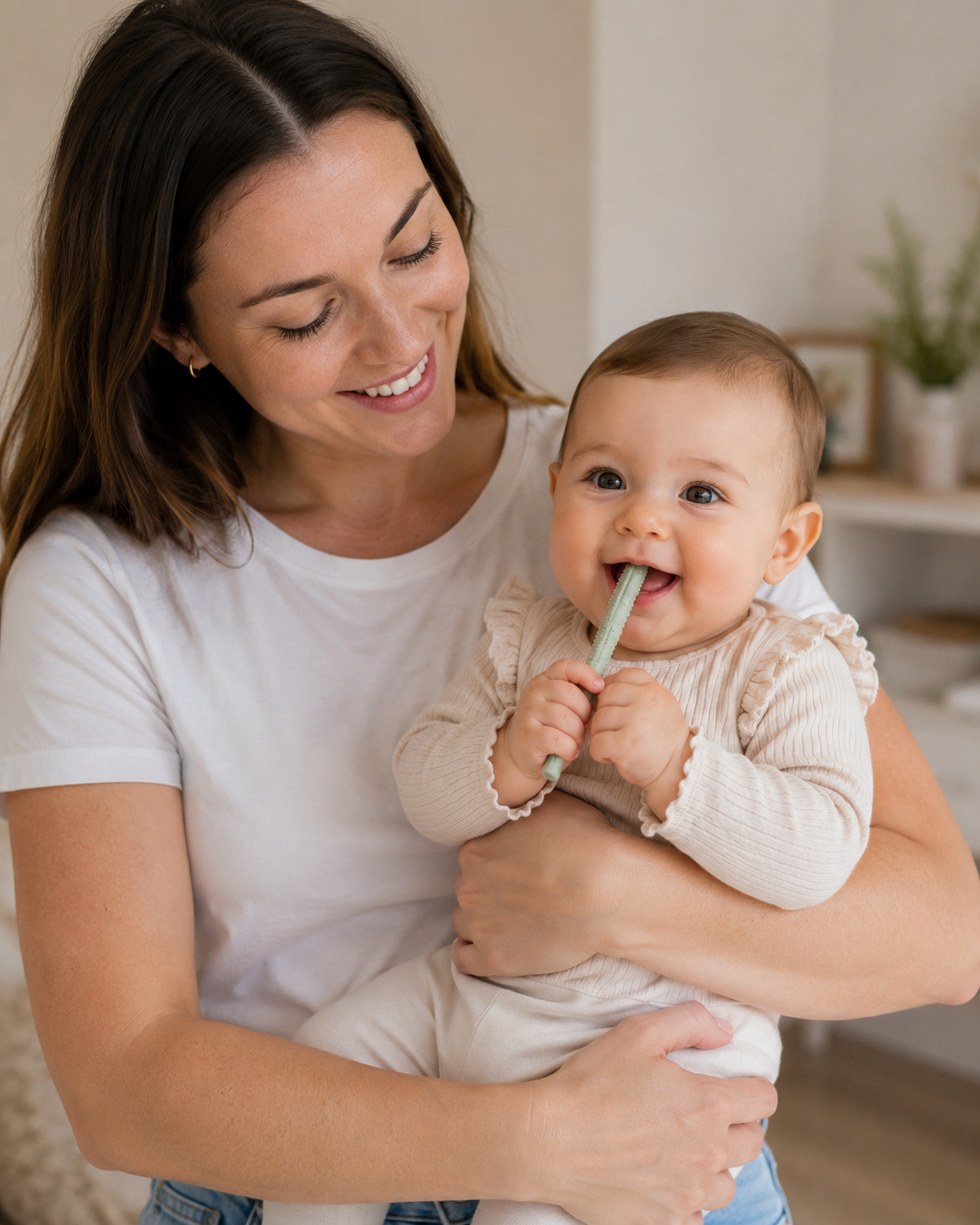🔥 👶 BabyTeeth™ Silikon Beißring – Sanfte Zahnungshilfe für glückliche Babys 🦷💙
