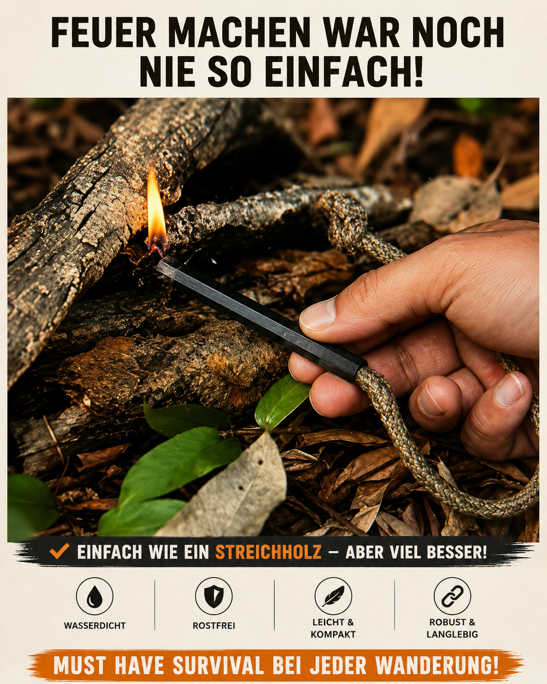 🥾 Outdoor Survival Mini-Kit – Das Must-have für jede Wanderung