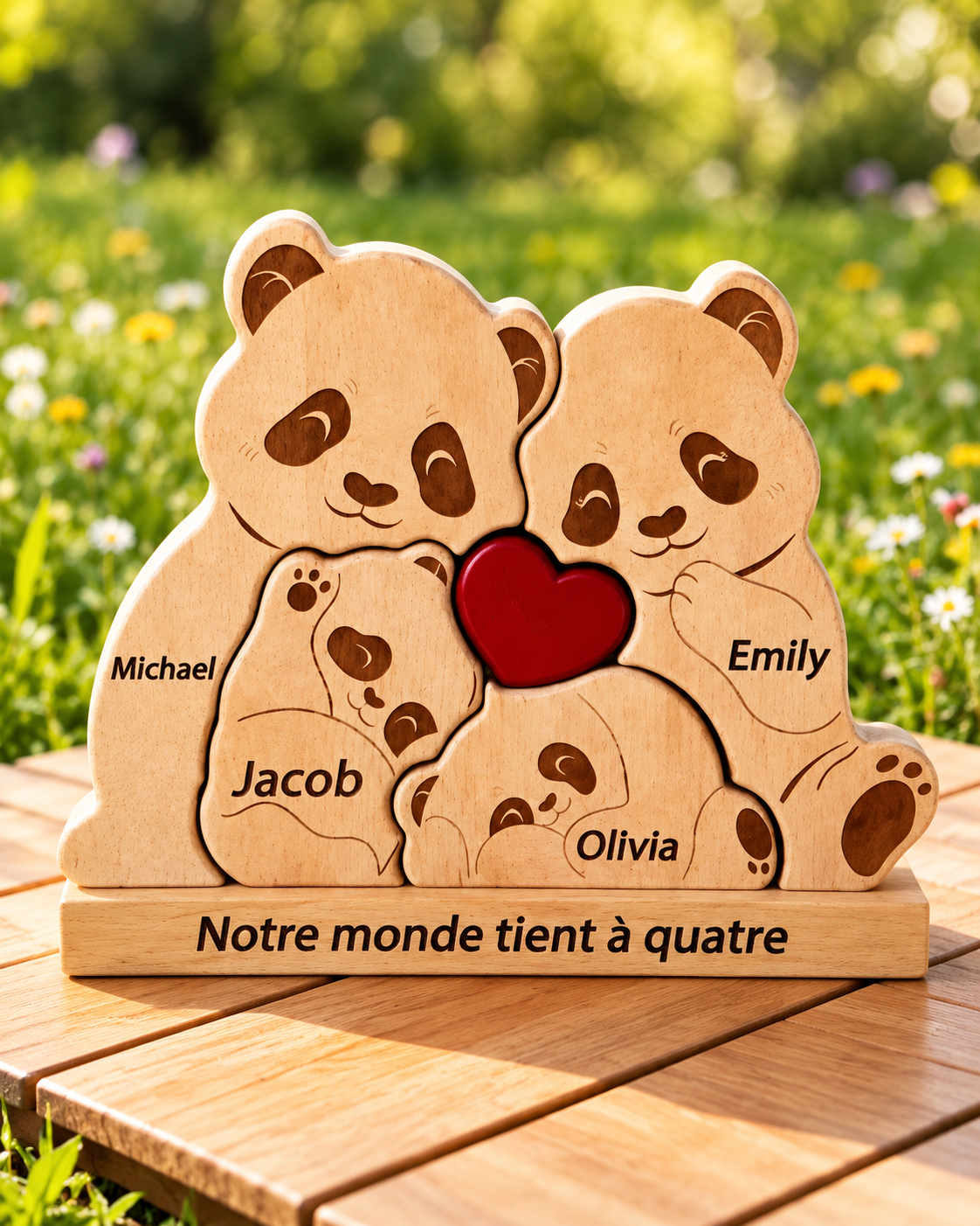 Personalisiertes Bären-Holzpuzzle mit Namen – Ein Stück Familie, das für immer verbindet ❤️