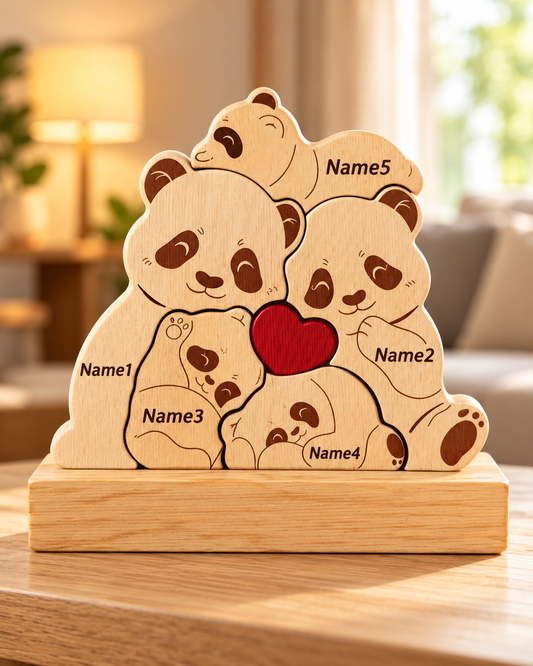 Personalisiertes Bären-Holzpuzzle mit Namen – Ein Stück Familie, das für immer verbindet ❤️
