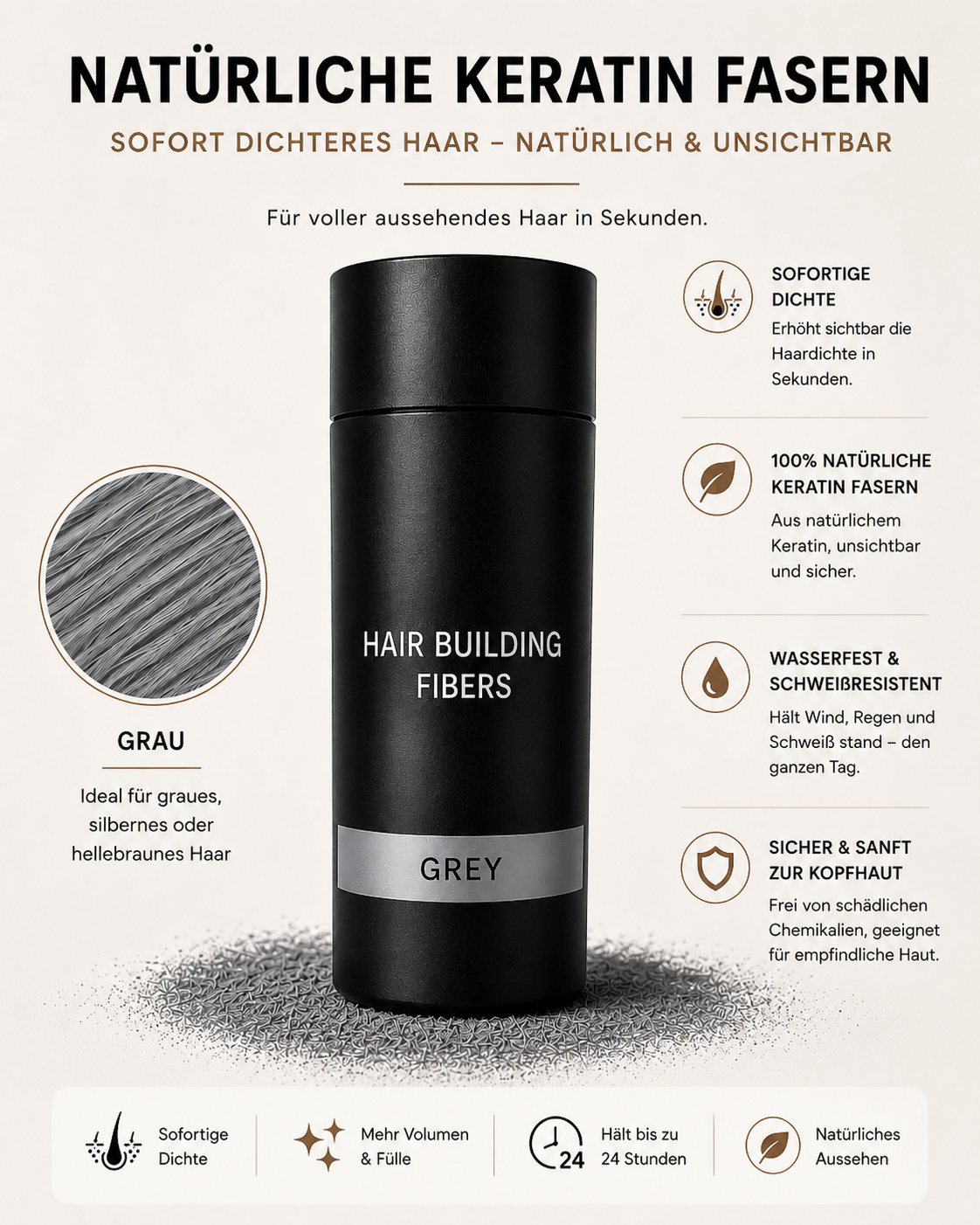 Volles Haar in 30 Sekunden – Sofort natürlich dichteres Haar ⭐⭐⭐⭐⭐