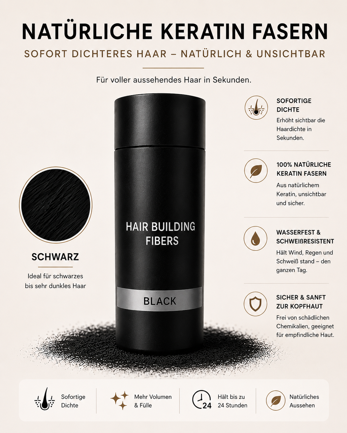 Volles Haar in 30 Sekunden – Sofort natürlich dichteres Haar ⭐⭐⭐⭐⭐