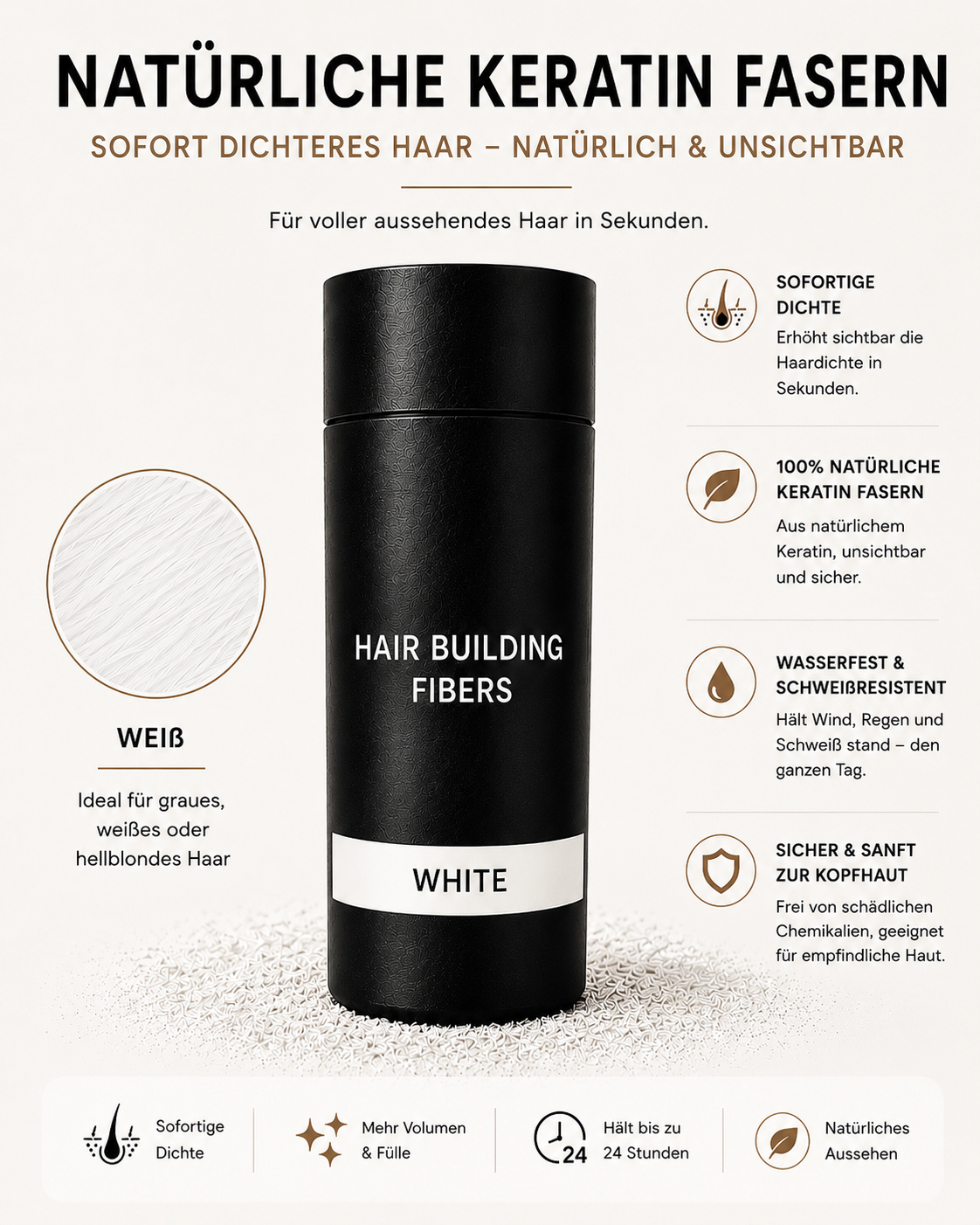 Volles Haar in 30 Sekunden – Sofort natürlich dichteres Haar ⭐⭐⭐⭐⭐